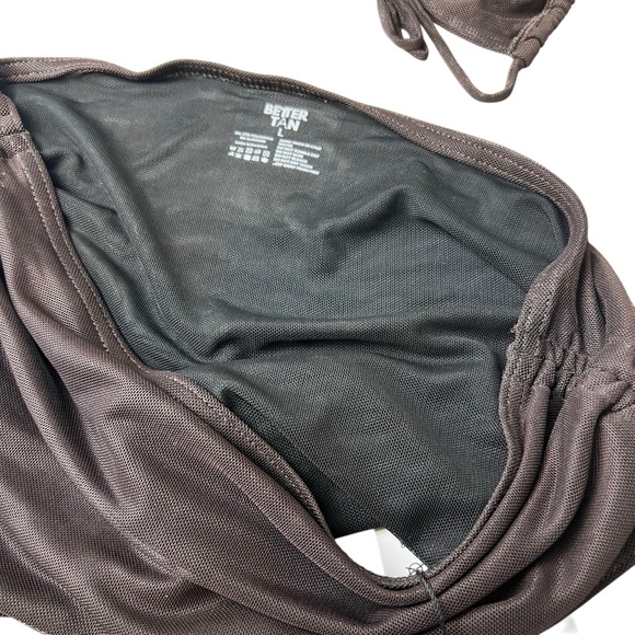 Better Tan Brown NEW Size Large Tan Through Bikini Set - Picture 9 of 11